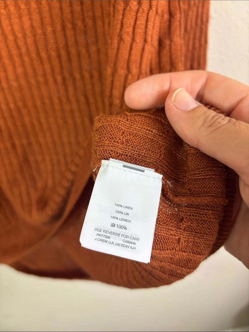 J. Crew 100% linen Ribbed Knit Sweater in Brown Long Sleeve sz small